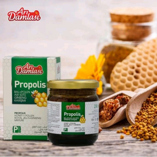 ARI DAMLASI PROPOLİS EXTRAKT ( BAL, POLEN, ARI SÜTÜ, GİNSENG ) 230 GR