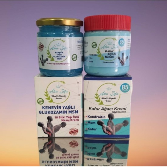 ABU ŞİFA  KAFUR AĞACI  KREMİ 200 ML & KENEVİR YAĞLI 18 BİTKİ YAĞI ÖZLÜ MASAJ KREMİ 200 ML