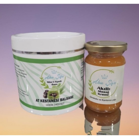 ABUŞİFA  AT KESTANESİ BALSAMI 500 ML & AKILLI MASAJ KREMİ 100 ML