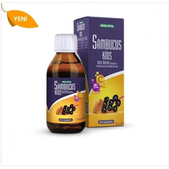 AKSUVİTAL SAMBUCUS KİDS KARA MÜRVER & C VİTAMİNİ & ÇİNKO ŞURUP 100 ML